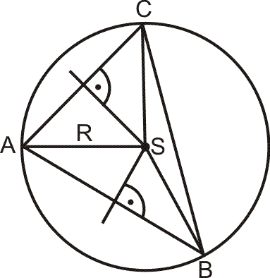 trójkąt wpisany w okrąg