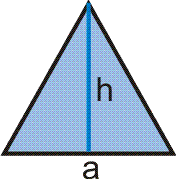 trójkąt o wysokości h i podstawie a